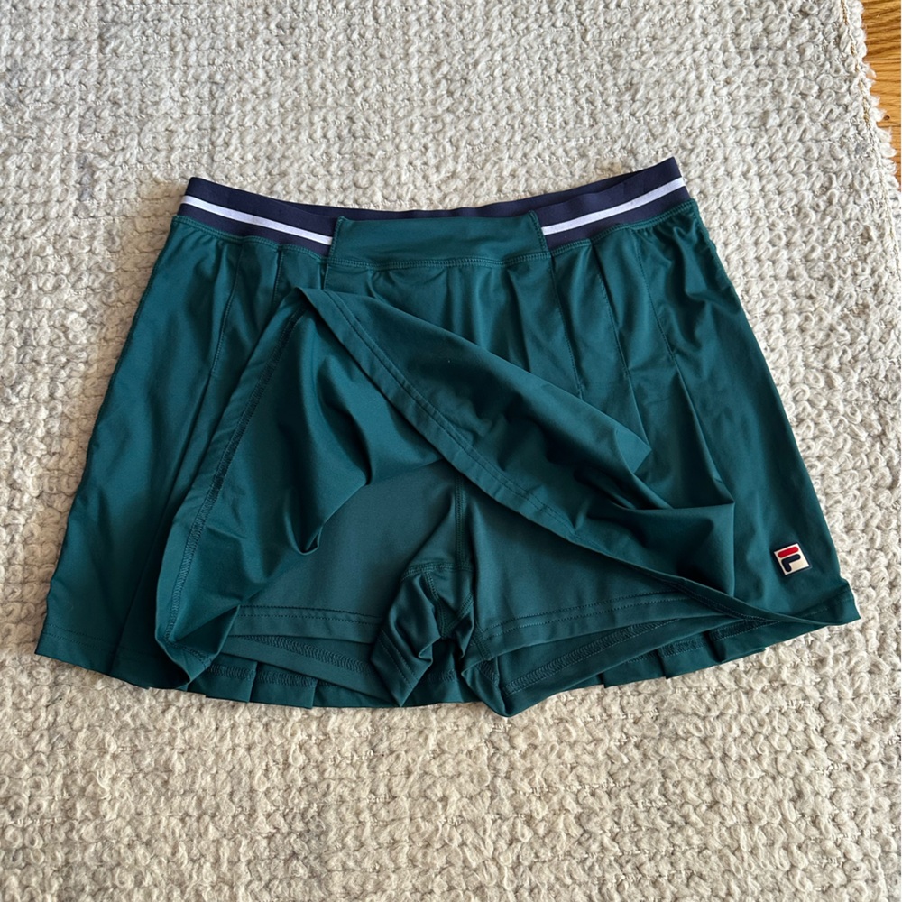 Fila Teal Pleated Mini Skirt - Picture 3 of 4